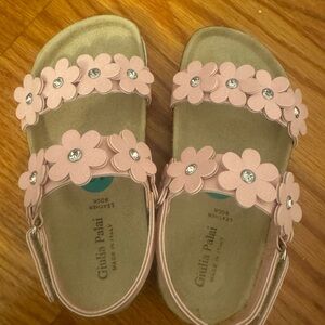 Girls dressy pink flower sandals size 12
